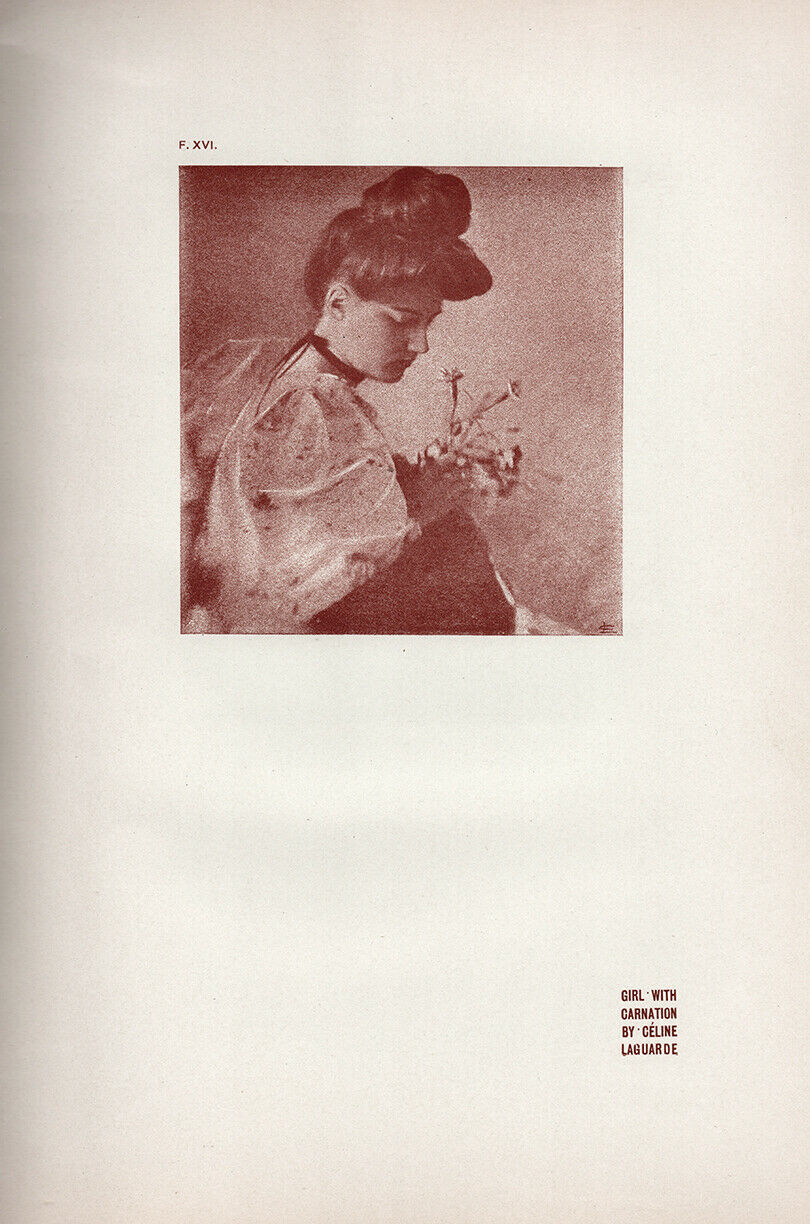  Céline Laguarde :: Girl with Carnation, 1905. Full Plate Halftone. | src eBay 