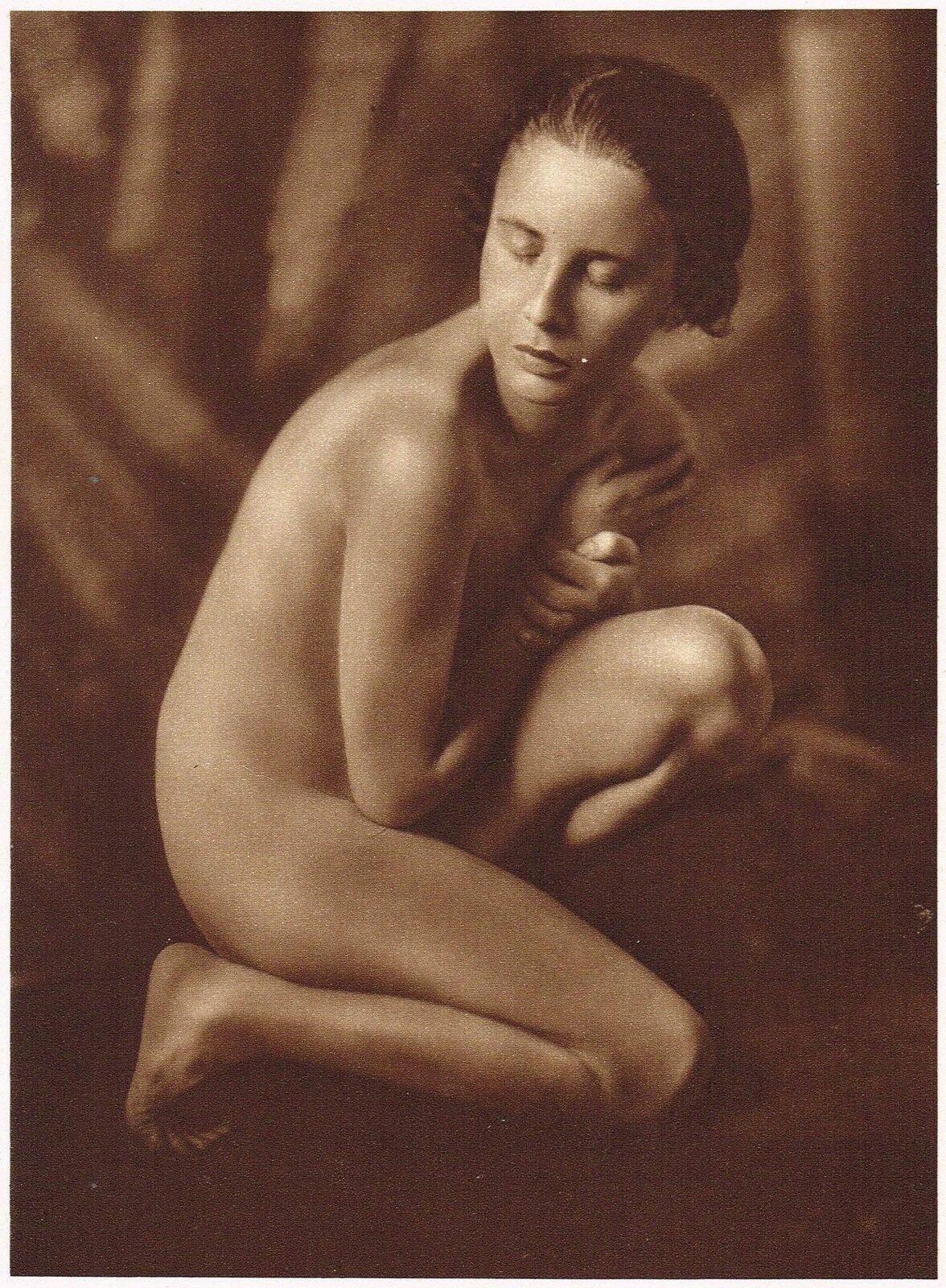 Frieda Gertrud Riess :: Javanese-French nude, 1920s. Original photogravure printed in 1925. | src vintageads on eBay