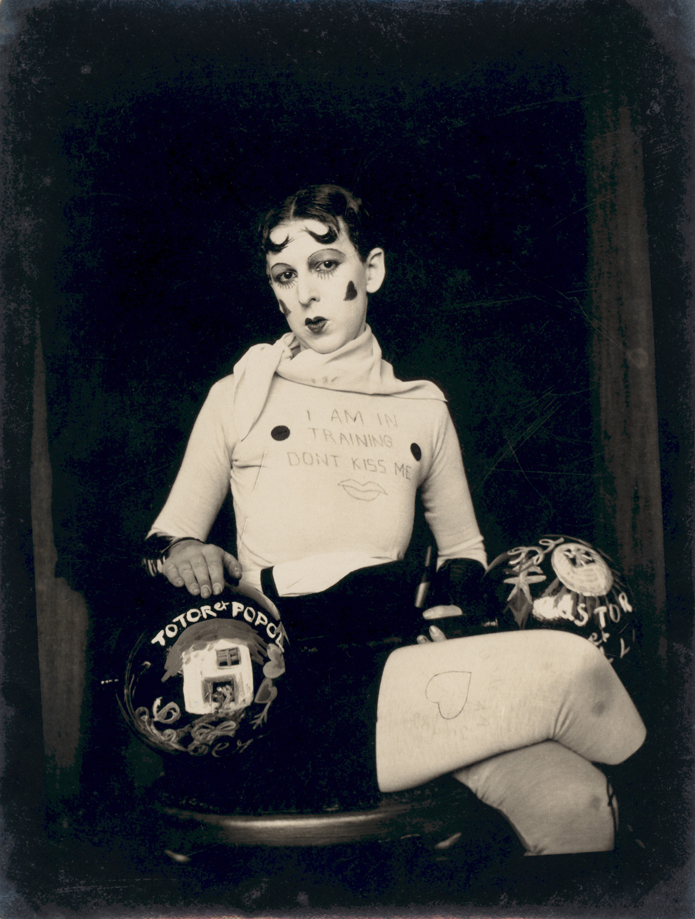 Claude Cahun and Marcel Moore :: Untitled. "I am in training don't kiss me", ca. 1927. | src Jersey Heritage Collection