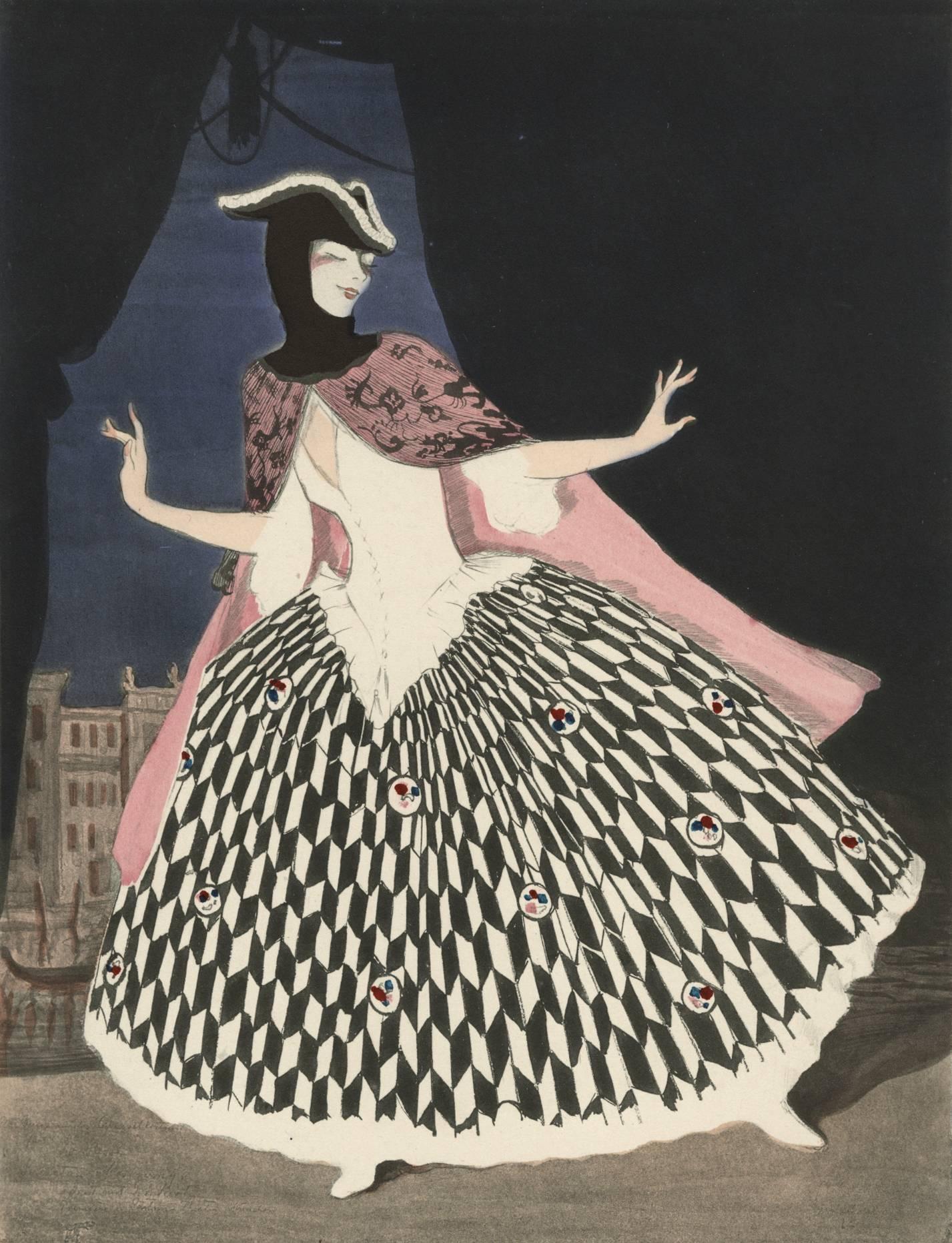 Walter Schnackenberg :: Ballet und Pantomime 'Maskerade' (Lo Hesse), plate # 9, ca. 1920. | src 1st dibs
