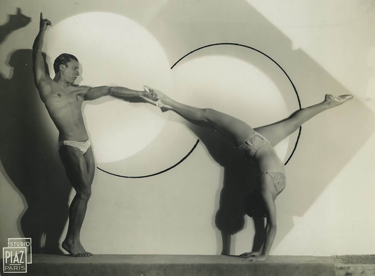 Studio Piaz :: Jacqueline Jako-Mica (Nicole Chaumot) with a dance partner at Casino de Paris, 1940s | src Abebooks and Zvab