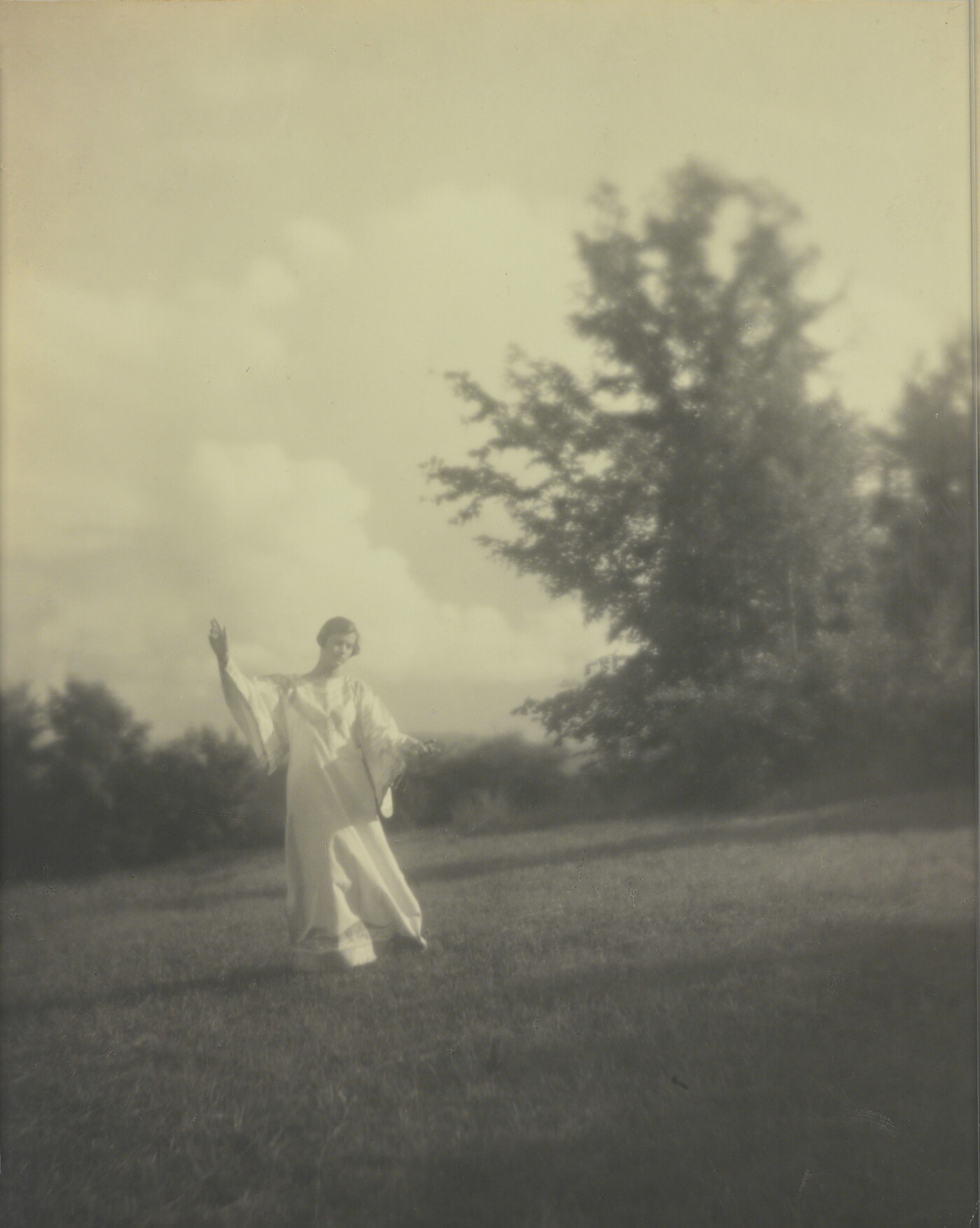 Clara Sipprell (1885-1975) :: [Woman in white dress, dancing outdoors]; 1960. Gelatin silver print. Amon Carter Museum 