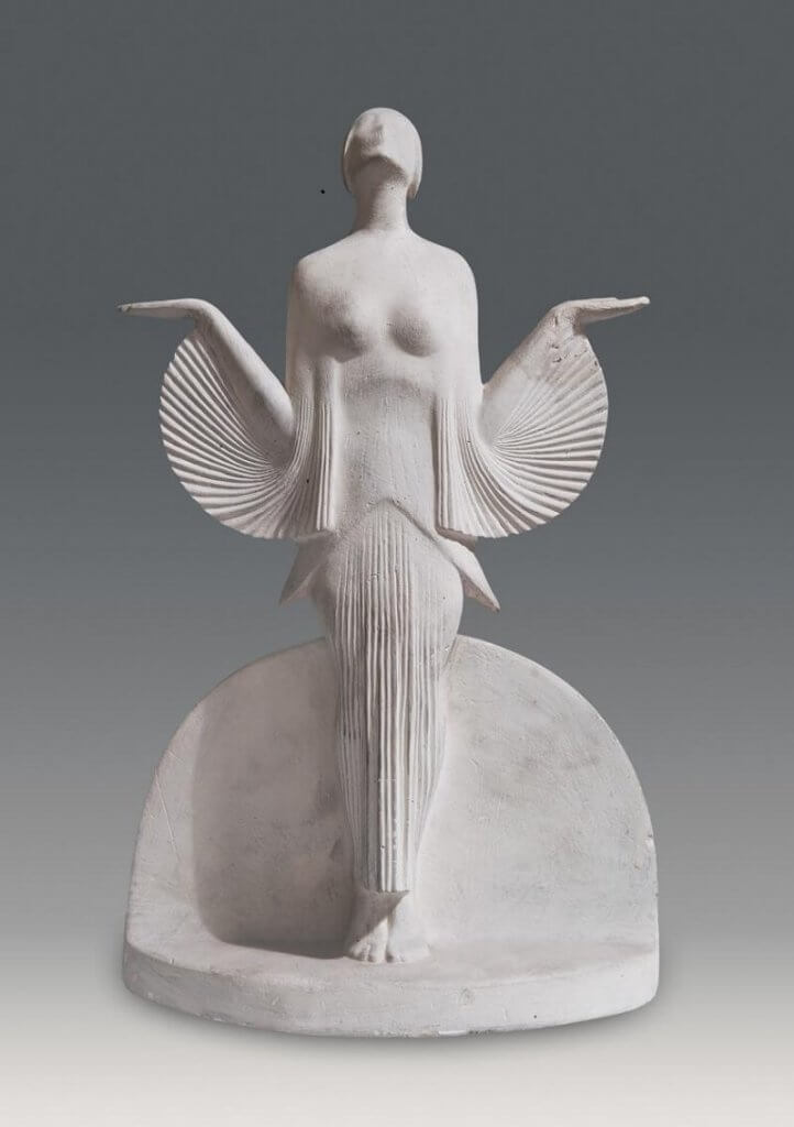 Elsa Kalmár Kövesházi :: Breathing Dance, 1928 (Ágnes Kalmár Kövesházi, gypsum, 28.3 cm, Hungarian National Gallery) | src Óbudai Antiksz