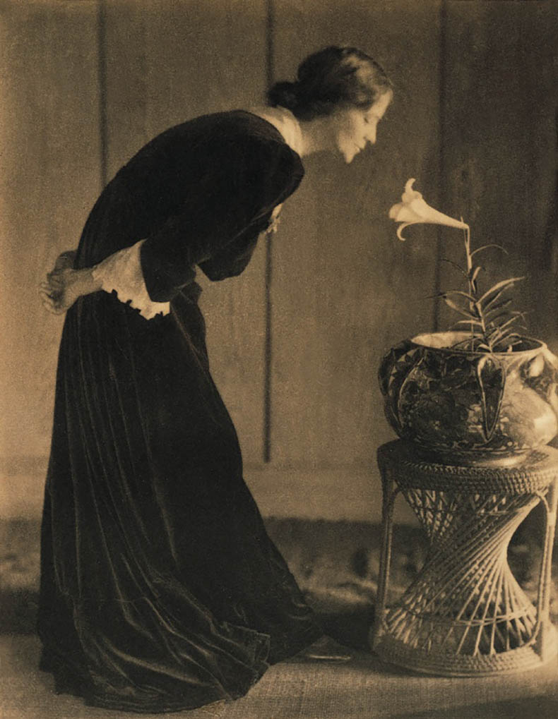 Eva Watson-Schütze (1867-1935) :: Woman with Lily [Jane McCall Whitehead], 1905. Truth beauty: pictorialism and the photograph as art, 1845-1945 (George Eastman House, 2009) | src Phillips Collection
