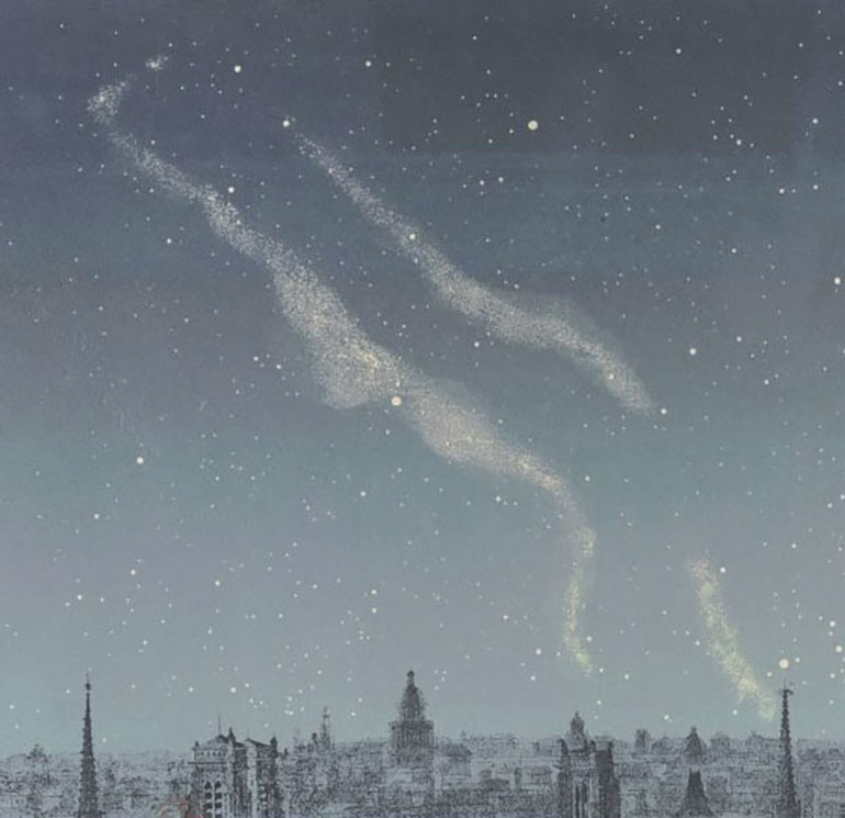 Le ciel de l'horizon de Paris (Côté Sud ) vu à Minuit le 20 Juin | BnF · Gallica