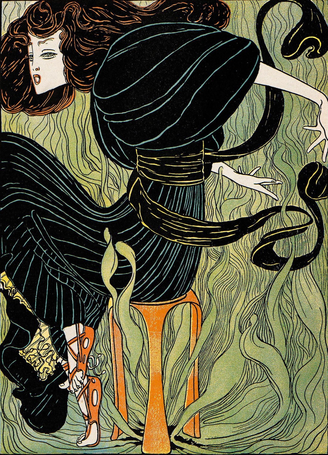 J.R. Witzel :: Pythia. Also a three-legged stool affaire. Jugend Magazin, 1896. Nº 50. | src Universitätsbibliothek Heidelberg