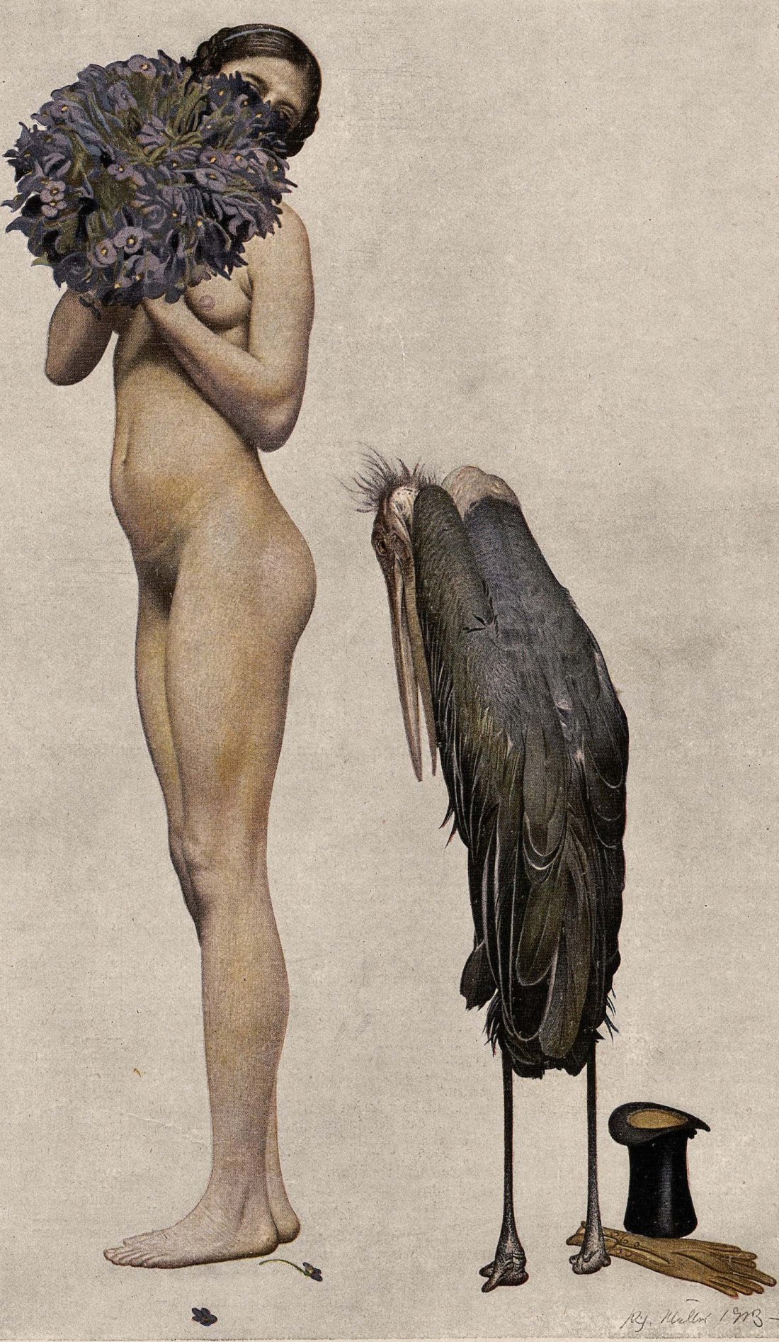 Richard Müller :: Auf Freiersfüßen (Courting, "On suitor's feet"). Published in Jugend magazine, 1914, issue nº 18. | src Universitätsbibliothek Heidelberg