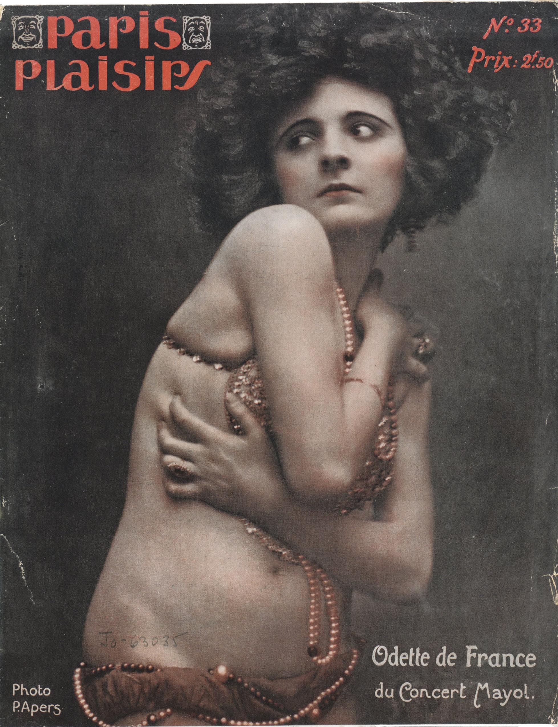 Pierre Apers :: Odette de France du Concert Mayol (Front cover). Paris-plaisirs: revue mensuelle esthétique et humoristique, nº 33. January, 1925. | src BnF ~ Gallica