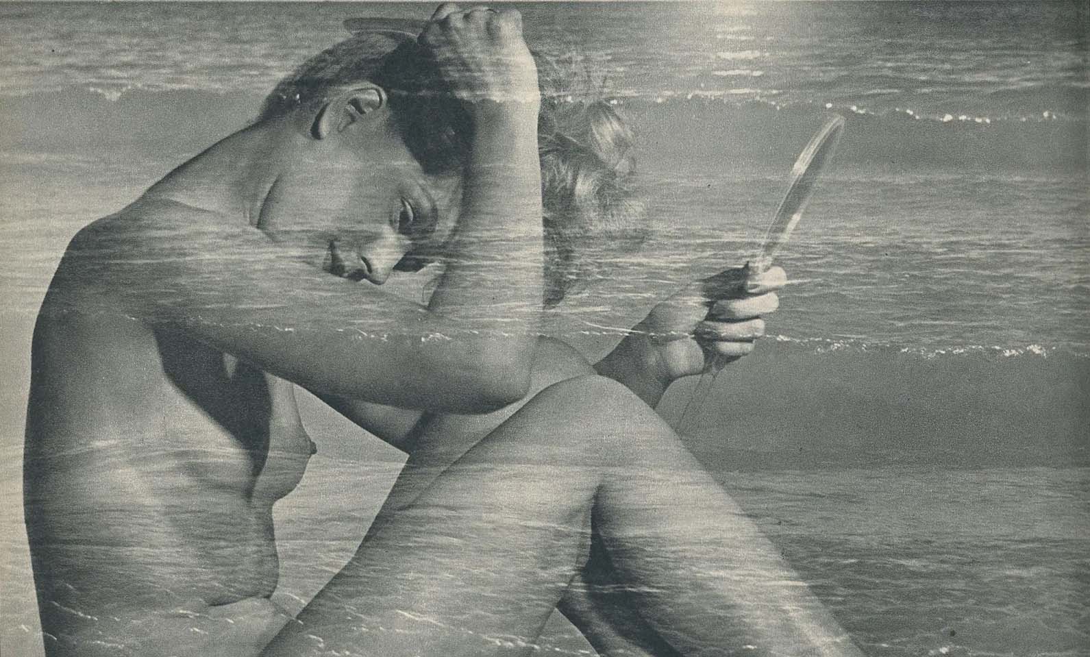 Detail from Nude at the beach (double exposure), ca. 1956 by André de Dienes 