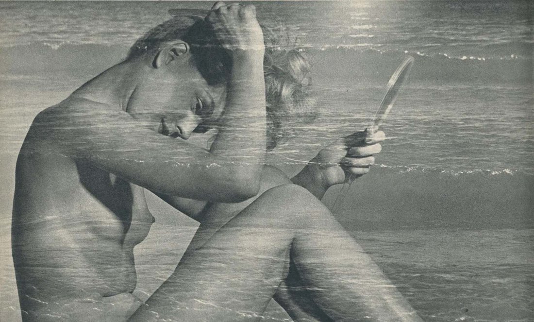 Detail from Nude at the beach (double exposure), ca. 1956 by André de Dienes