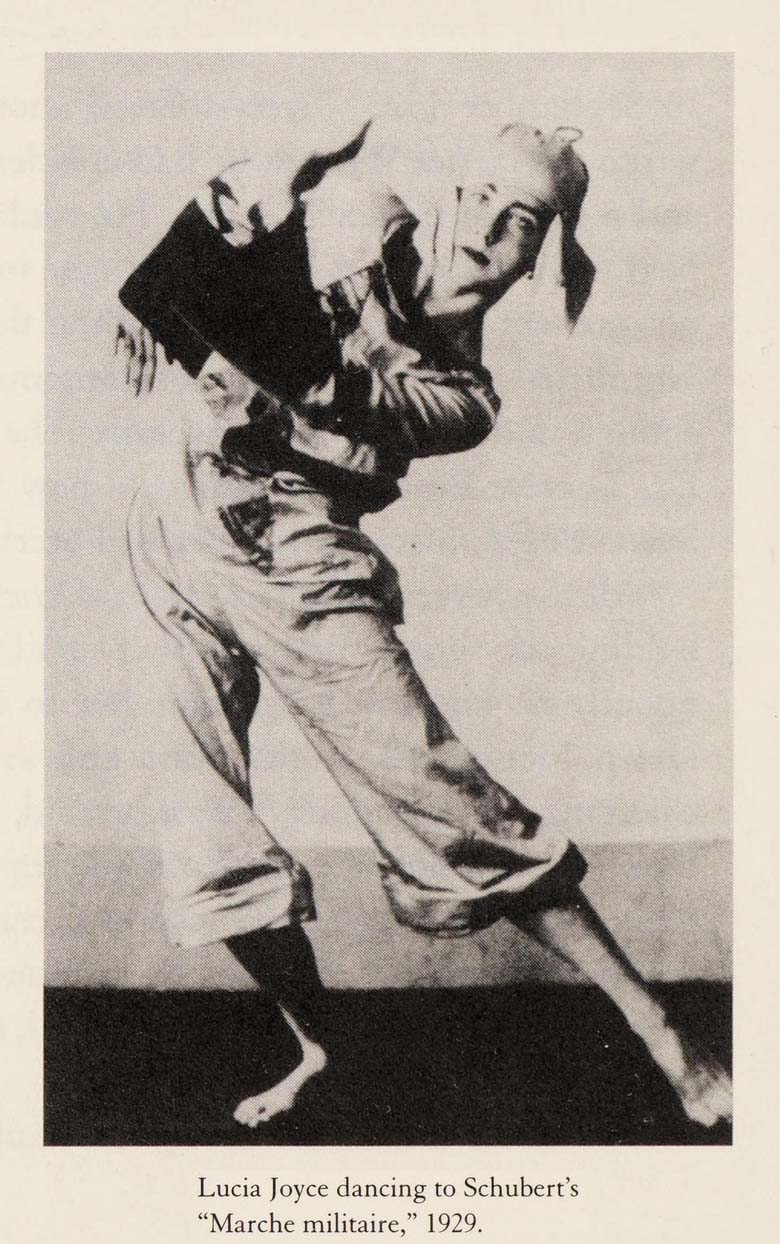 Berenice Abbott :: Lucia Joyce dancing to Schubert's "Marche militaire", 1929. | src Lucia Joyce : to dance in the wake by Carol Loeb Schloss at IA