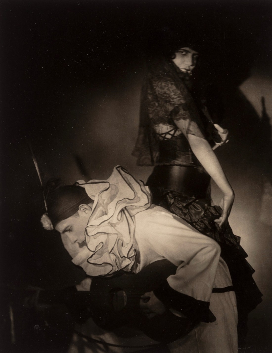 František Drtikol (Czech, 1883-1961) :: Pierrot with Columbina, circa 1922.