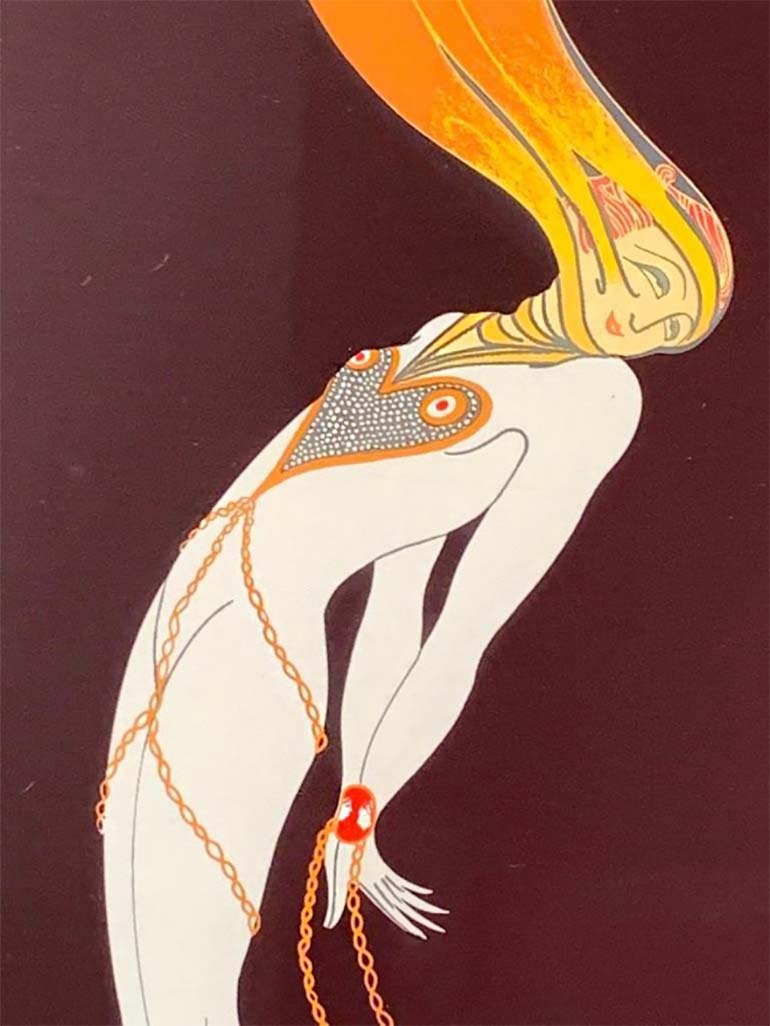 Erté ~ Romain de Tirtoff (1892-1990) :: Love, serigraph on paper, from the "Four Emotions Suite", signed in pencil on lower right. Copyright 1980, Circle Fine Arts Corp. | src Bidsquare ~ Neue Auctions