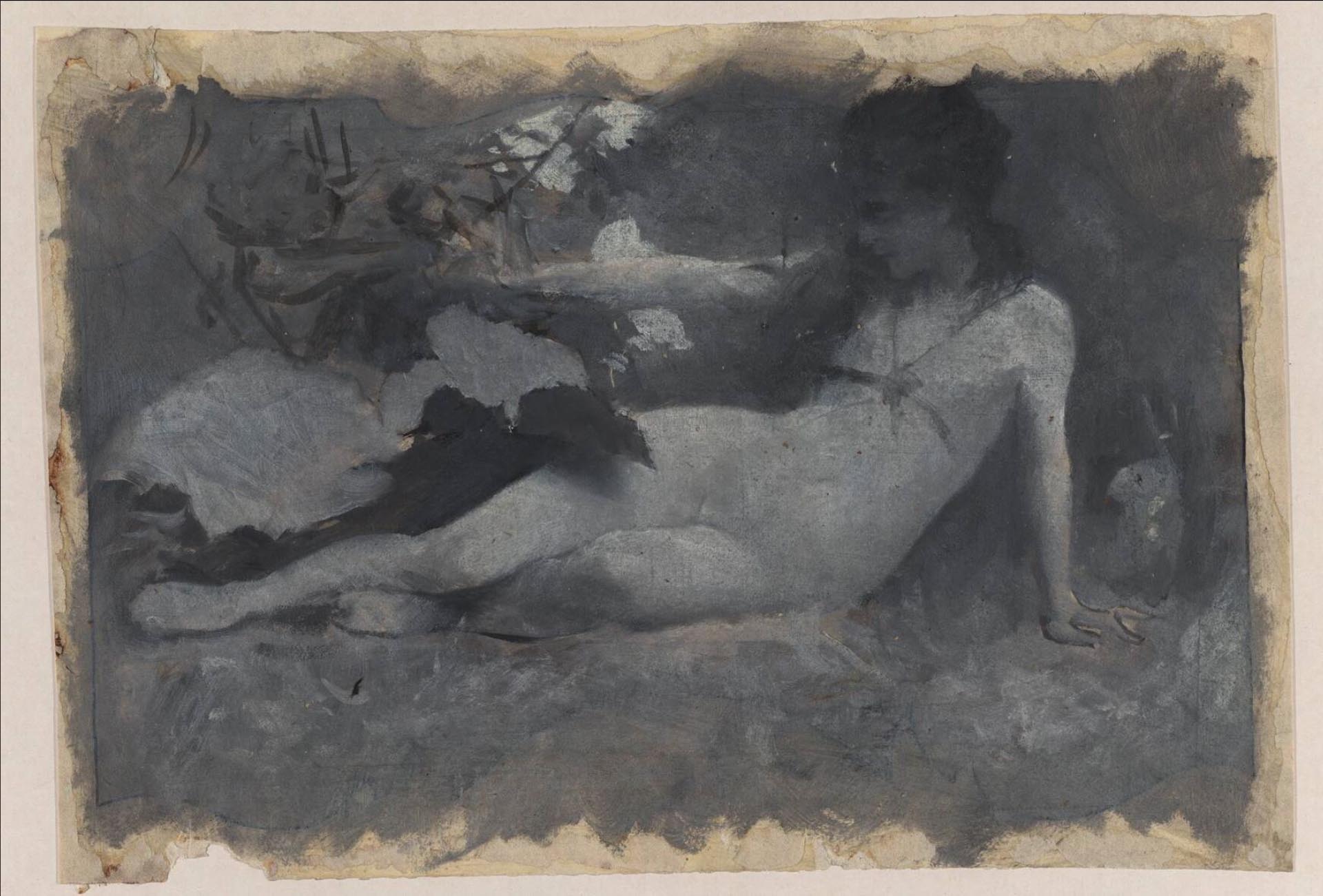 Koloman Moser :: Studie einer Dame (Zeichnung, gouache), Wien, um 1900. Etching, gouache. | src MAK