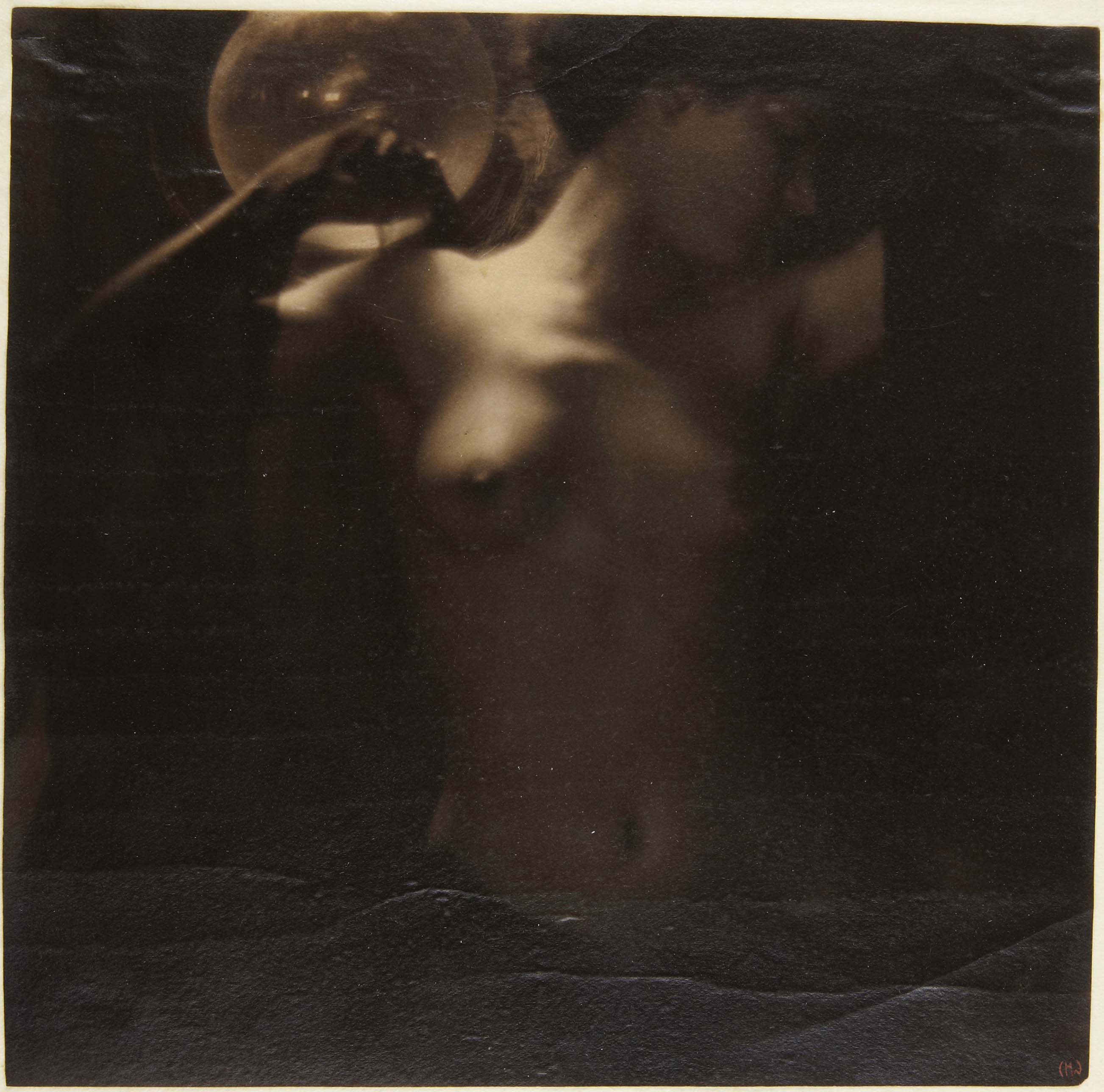 Clarence H. White :: Untitled (Miss Thompson with nude torso and glass globe behind her), 1907. | src Princeton Univ. Art Museum