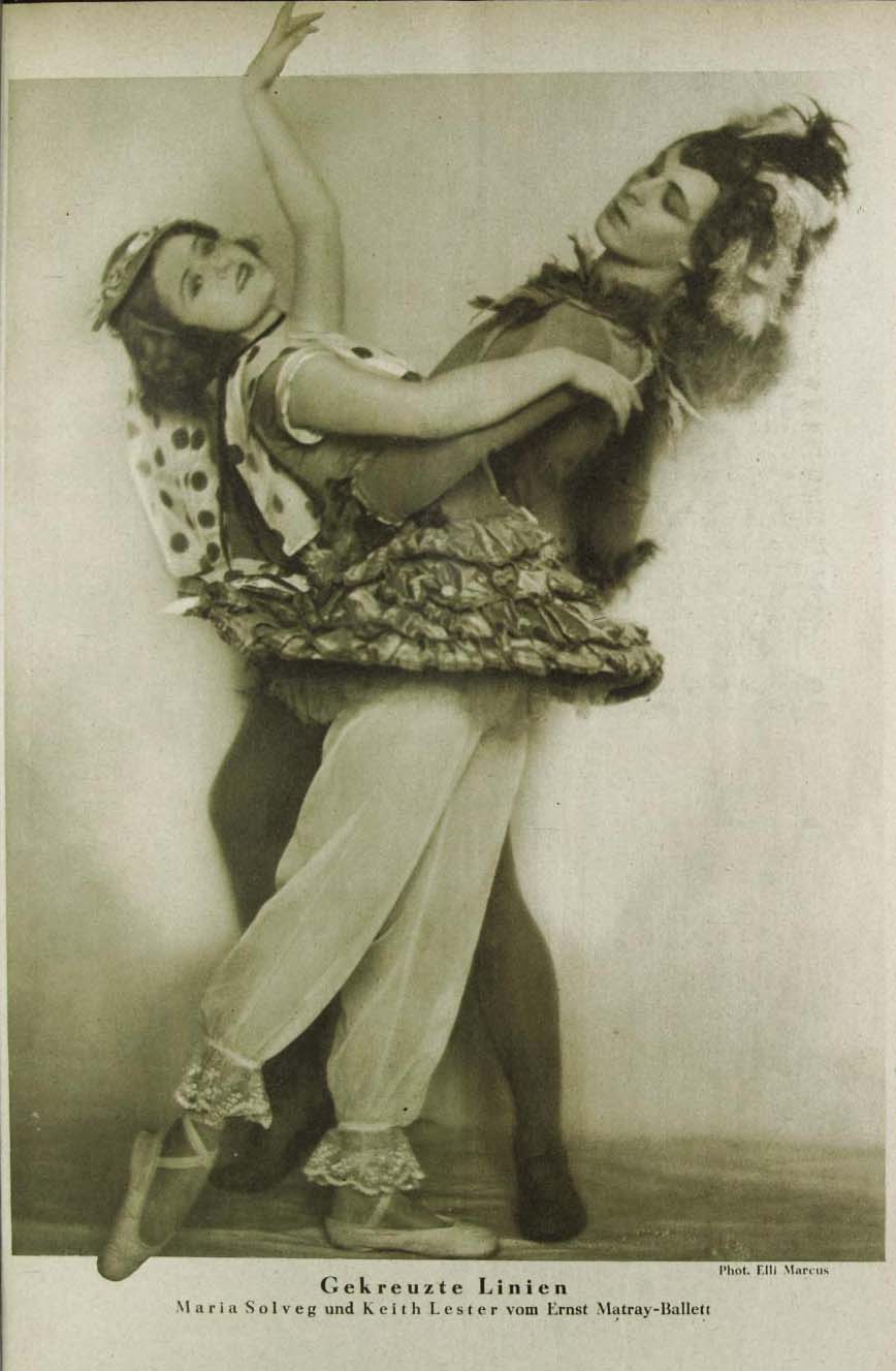 Elli Marcus :: Gekreuzte Linien. Maria Solveg und Keith Lester vom Ernst Matray Ballett. Scherl's Magazin Band 6, Heft 2, Februar 1930