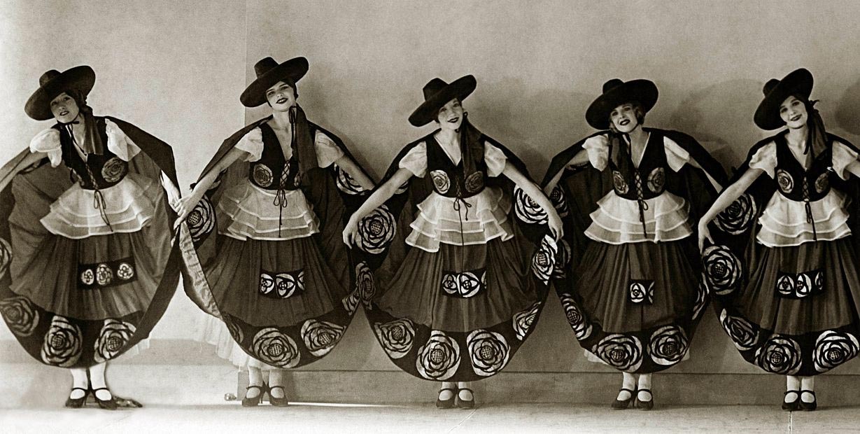 The Albertina Rasch Girls, sixteen ballet dancers, standing on point, wearing white ballet costumes, for the production of Rio Rita, at The New Ziegfeld Theater. Published in Vanity Fair, April 1927 (Photo by Florence Vandamm / Condé Nast / Getty Images)