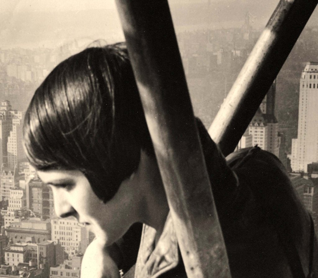 Oscar Graubner (1897-1977) :: Margaret Bourke-White atop the Chrysler Building (close up), circa 1930