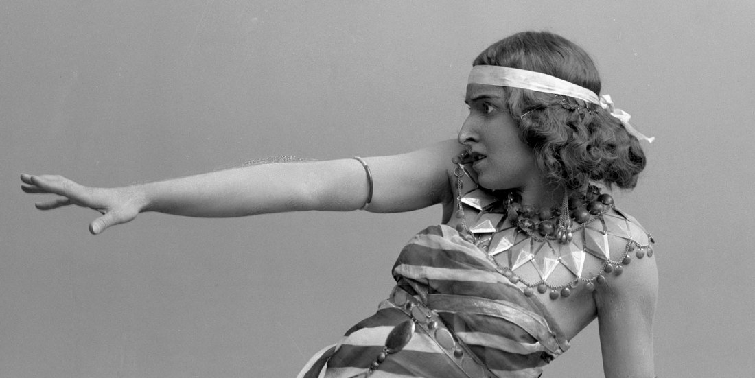 Vera Fokina i baletten Kleopatra, Kungliga Operan 1913. Glasnegativ Detail