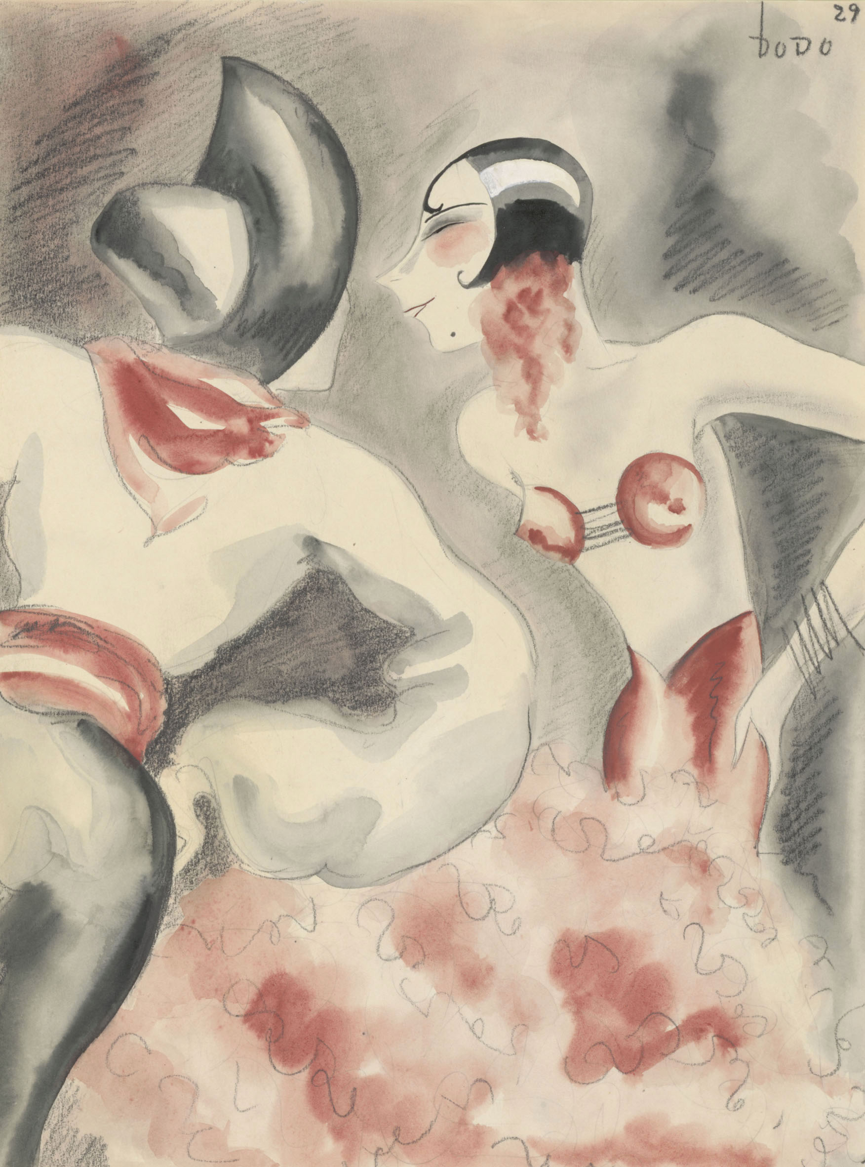 Dodo (Dörte Clara Wolff; 1907 - 1998) :: Revue-Tanzpaar, 1929. Zeichnung. | src Staatlichen Museen zu Berlin